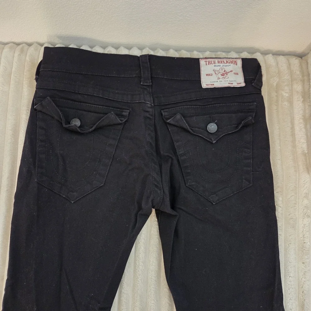 True Religion Men's Rocco Relaxed Skinny Jeans Size 30 Black Stretch Denim